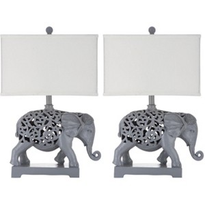 Hathi Sculpture Lamp (Set of 2) - 25.5 Inch Height - LIT4315 - Light Grey - Safavieh - 1 of 4