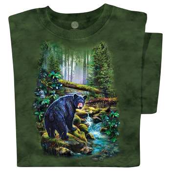 Collections Etc Black Bear Forest Short Sleeve Graphic Tee