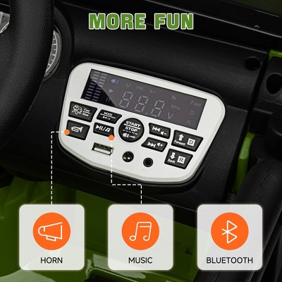 Green 12V Battery Powered SUV Ride-On Truck with Bluetooth and LED Lights