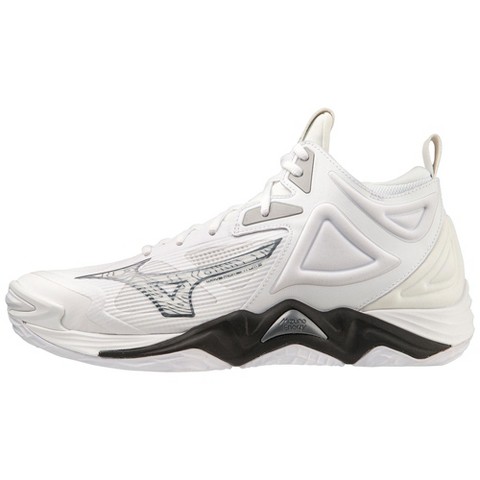 Mizuno Wave Momentum 3 Mid Unisex Volleyball Shoe, 11, White-Black