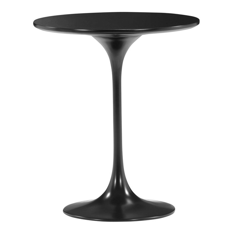 Mid-Century 23" Round Bevel Edge and Tulip Base End Table - Black - ZM Home, 6 of 10