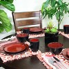 Gibson Soho Lounge Round 16 Piece Dinnerware Set in Burgundy - 2 of 4