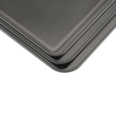 GoodCook Dark Gray Nonstick Carbon Steel 3-Piece Sheet Pan Set
