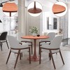 LeisureMod Bristol 27" Round Dining Table – MDF Top with Cherry Steel Pedestal Base, Modern Accent Table for Kitchen, Dining Room & Small Spaces - 3 of 4