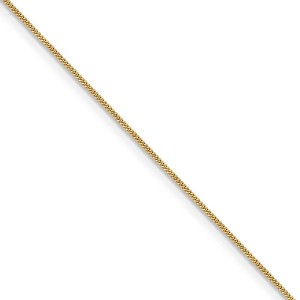 Black Bow Jewelry 0.9mm, 14k Yellow Gold, Solid Curb Chain Necklace - 1 of 4
