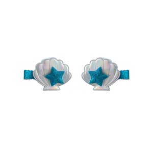 Summer Crystal - Sea Shell Alligator Clips with Embedded Pearl - 1 Pair - 1 of 4