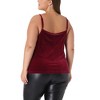 Agnes Orinda Women's Plus Size Adjustable Strap Lace V Neck Casual Velvet Packs Camisoles - 4 of 4