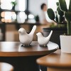 Aoibox Small Animal Statues, White Bird Figurines Home Decor, Modern Ceramic Decor for Office Desktop, Bookshelf, Bedroom, Living Room (2 Pcs) - 2 of 4