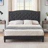 Queen Size Bed Frame Upholstered Platform Bed with Adjustable Button Tufted & Nailhead Trim Headboard - 3 of 4