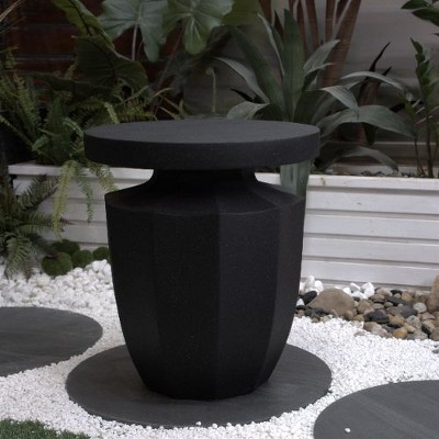 NicBex Modern Terrazzo-Style Outdoor Side Table, Multi-Use Patio End Table & Garden Stool, Hourglass-inspired Geometric Design Garden Conner Table