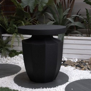NicBex Modern Terrazzo-Style Outdoor Side Table, Multi-Use Patio End Table & Garden Stool, Hourglass-inspired Geometric Design Garden Conner Table - 1 of 4