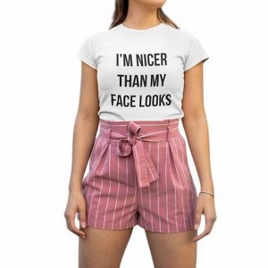 Women's Nicer Than My Face Looks Graphic Tee - Southern Chic - 1 of 3