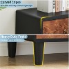 Modern Chest of Drawers with Natural Texture, Curved Profile Design, Dresser TV Stand, Wood Drawer Organizer for Bedroom, Living Room, Natural Oak - 2 of 4