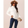 Seta T Women's High Neck Long Sleeve Loose Casual Sweater - 3 of 4