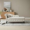 Velvet Chaise Lounge Storage Bench Upholstered Bed Bench, Gray/Beige/Blue/Orange/Green/Black/Burgundy-ModernLuxe - 2 of 4