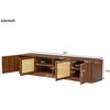 TV Stand for TVs Up to 85", Mid-Century Modern Media Console Table Entertainment Center with Rattan Doors & Adjustable Shelves, Walnut - ModernLuxe - 3 of 4