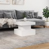 vidaXL Coffee Table White Engineered wood Compact Coffee Table Square - 3 of 4