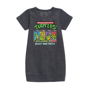- Teenage Mutant Ninja Turtles - Select Your Turtle Video Game Graphic Short Sleeve Fleece Dress - 1 of 3