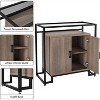 Storage Cabinet with Doors, Space Saving Wooden Buffet Sideboard with Storage, Modern Accent Cabinet with Open Storage Shelves for Bedroom - 3 of 4