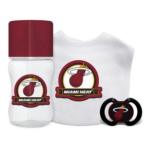 Baby Fanatic Officially Licensed 3 Piece Unisex Gift Set - NBA Miami Heat - 1 of 3