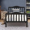 Infans Classic Kids Children Toddler Wood Bed Bedroom Furniture w/ Guardrails Black - 3 of 4