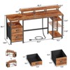 Itopfox Computer Desk with Power Outlet & LED Lights, Fabric File Cabinet & Drawer, Reversible Table with Shelves & Monitor Stand, Home Office - 3 of 4