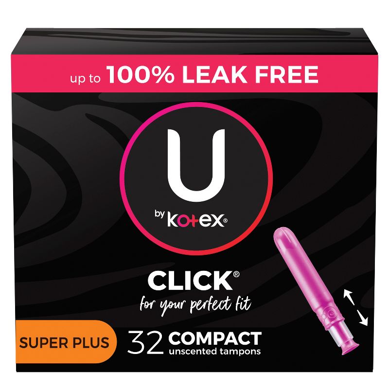 U by Kotex Click Compact Unscented Tampons -  Super Plus - 32ct, 1 of 9