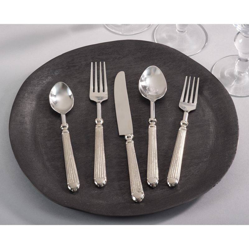 Saro Lifestyle Ribbed Flatware, Silver (Set of 5), 3 of 5