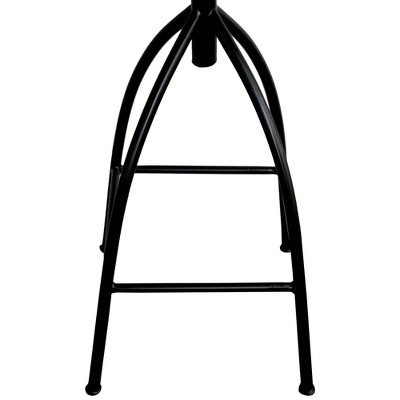 Adjustable Saddle-Style Swivel Bar Stool in Walnut & Black Metal