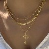 HTUTWOO Cross Necklace for Women,14K Gold Plated Dainty Heart Cross Pendant Choker, Simple Trendy Cute Cross Charm Diamond Necklace - 2 of 4