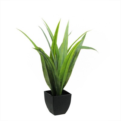 Northlight 21.5" Agave Succulent Artificial Potted Plant - Green/Black