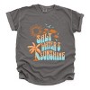Simply Sage Market Salt Water And Sunshine Garment Dyed Tee - L - Pepper - 3 of 4