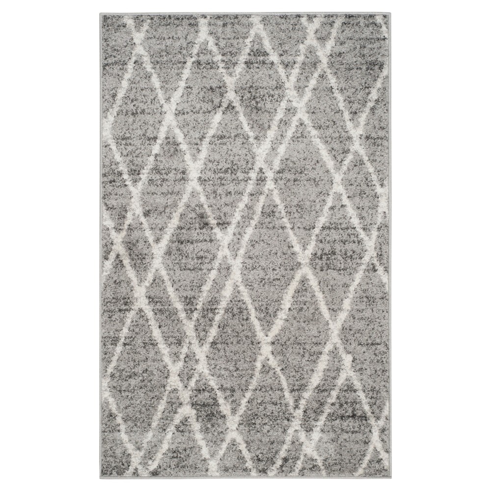 3'x5' Ramsey Diamond Area Rug Ivory/Silver - Safavieh