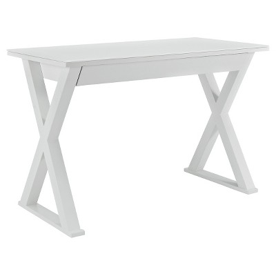 Glass Top Writing Desk With Drawer White - Saracina Home : Target