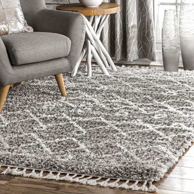 Cozy Comfort Gray Rectangular Shag Rug 3' x 5'