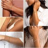 Gold Bracelets - Real 14K Women's Cute Tennis Cubic Beaded Link Paperclip Dainty Bracelet Pack - 3 of 4