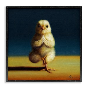 Stupell Industries Yellow Chick Meditating Yoga Pose Animal Fitness Framed Giclee Art - 1 of 4