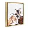 Stupell Industries Happy Goat Smiling Animals Floating Frame Canvas Art, Gold, 25" x 25" - 2 of 4