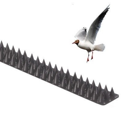 Pack of 10 Black Plastic Bird Deterrent Spikes for Fence and Wall