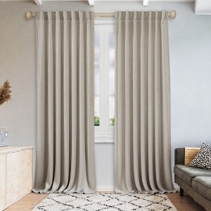 Awesome Home  Linen Blend Light Filtering Curtains for Living Room (2 Panels) - 1 of 4