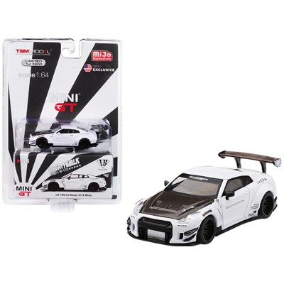 Nissan GT-R (R35) Type 2 LB Works LibertyWalk w/Rear Wing White Ltd Ed 3600pcs 1/64 Diecast Car by True Scale Miniatures