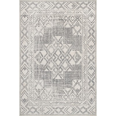 8'x10' Rectangle Loomed Geometric Area Rug Gray - nuLOOM