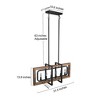 LNC Laius 6-Lights 31.5" Modern Farmhouse Rectangle Wood Kitchen Island Pendant  Lights, Matte Black and Distressed Brown Wood - 3 of 4