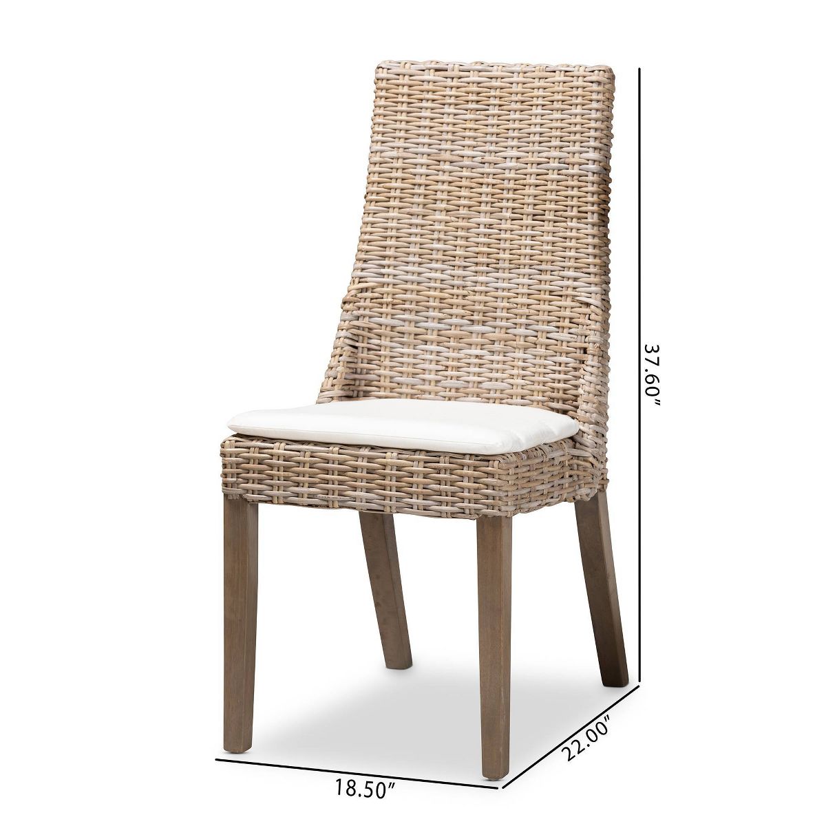 2pc Toby Rattan Dining Chair Set Brown - bali & pari: Comfort Cushion, Sturdy Backrest, Indonesian Craftsmanship - thumbnail 8