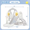 Toddler Slide and Swing Set 5 in 1,Kids Playground Climber Slide Playset with Basketball Hoop Freestanding Combination for Babies Indoor Outdoor Grey - 3 of 4