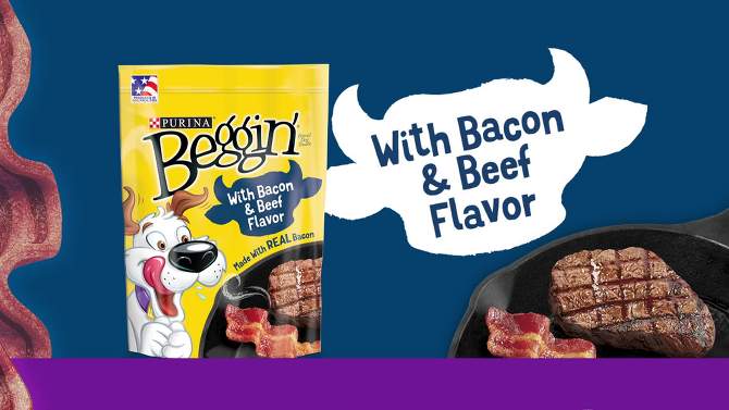 Beggin&#39; Strips Thick Cut Hickory Bacon, Pork &#38; Beef Chewy Dog Treats - 40oz, 2 of 9, play video