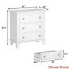 Bedroom 3 Drawer Dresser, Wooden Storage Chest of Drawers w/ Exquisite Metal Handles, Small Storage Cabinet, Modern Design Dresser - 2 of 4