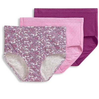 Jockey Women's Plus Size Elance Brief - 3 Pack 10 Chalky Pink/painted  Purple Meadow/majestic Berry : Target