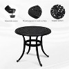 VINGLI 24” Cast Aluminum Outdoor Side Table, All Weather Round Patio Side Table End Table for Porch Backyard Balcony Outside (Black) - 4 of 4