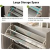 ZHUTA Shoe Cabinet with 2 Flip Drawers, Fluted Shoe Storage Cabinet for Entryway, Free Standing Shoe Storage Organizer with Wave Doors - 4 of 4